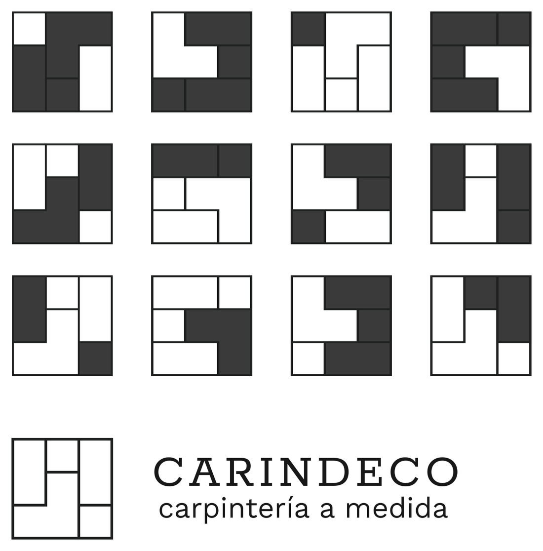 Variaciones del símbolo de Carindeco y logotipo final